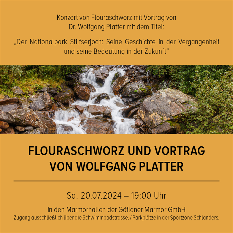 Flyer Konzert Fouraschworz und Vortrag Dr. Wolfgang Platter